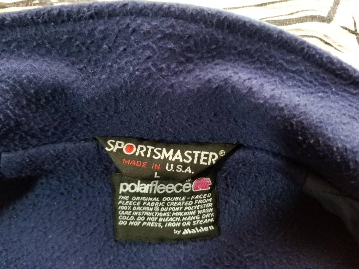 USA製 80s 90s ビンテージ SPORTSMASTER スポーツマスター オリジナル polar fleece フリース Fender ジップアップ ターコイズ ジャケット_画像7