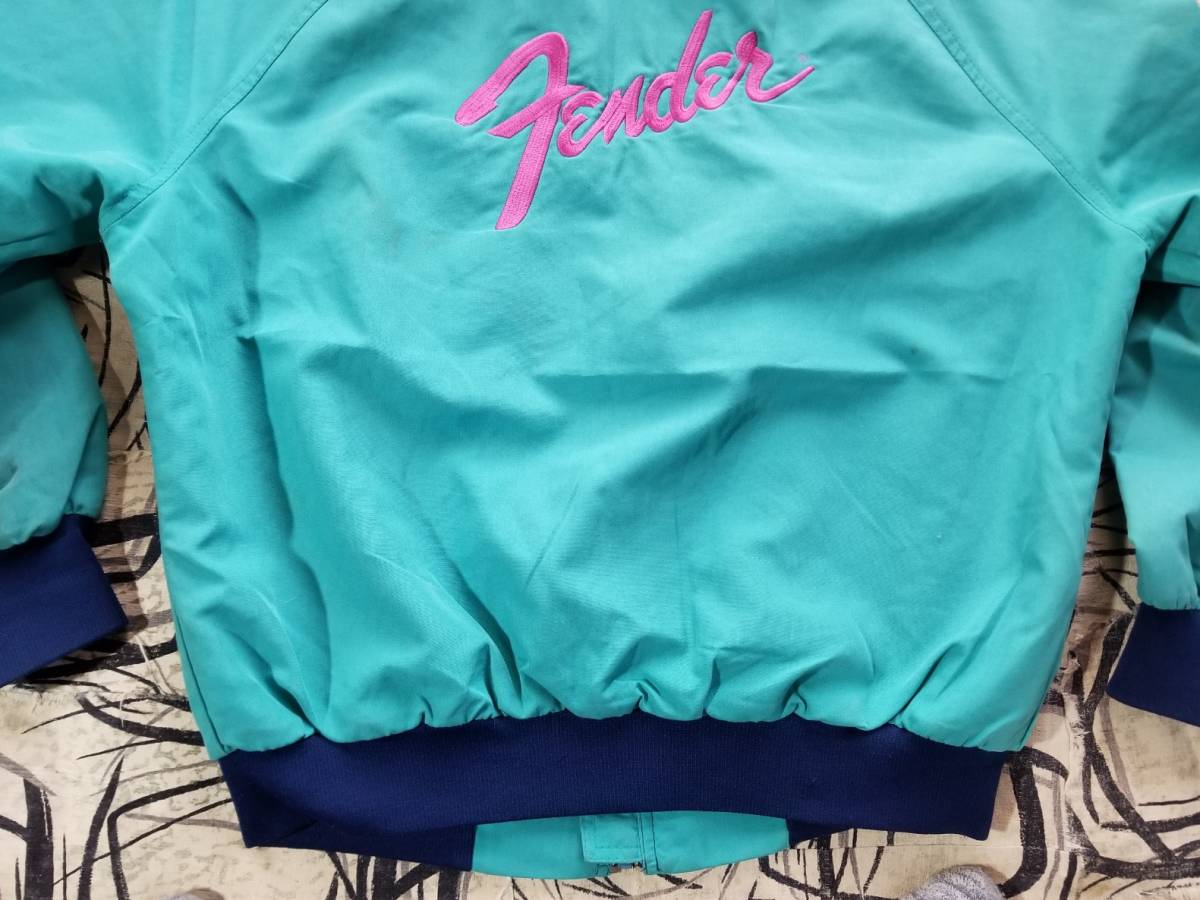 USA製 80s 90s ビンテージ SPORTSMASTER スポーツマスター オリジナル polar fleece フリース Fender ジップアップ ターコイズ ジャケット_画像10