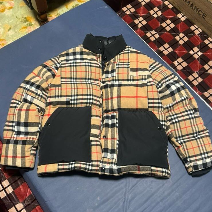 BURBERRY バーバリー　Lサイズ　21AW Patchwork Check Down-filled Wool Jacket パッチワーク ノバチェックダウンジャケット_画像1