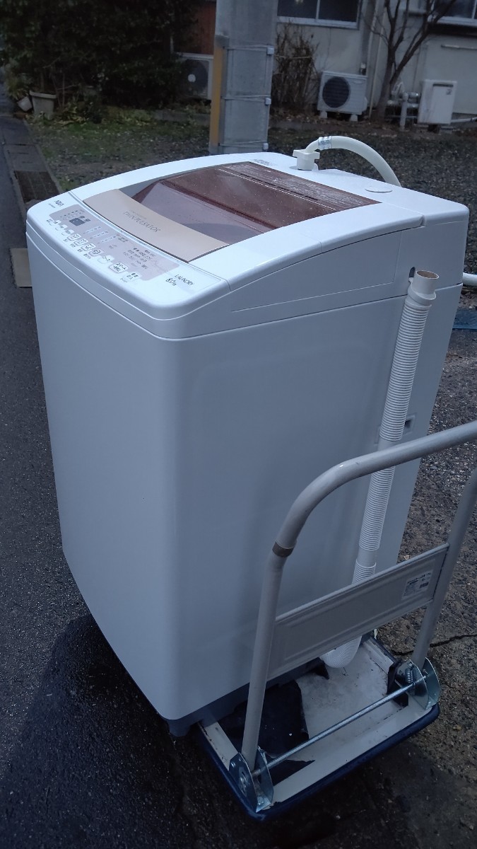 【直接引取り歓迎】お湯取りホース付き 自動おそうじ 8.0kg アクア 洗濯機 AQW-VW800C 2014年製 8キロ 風呂水ポンプ_画像5