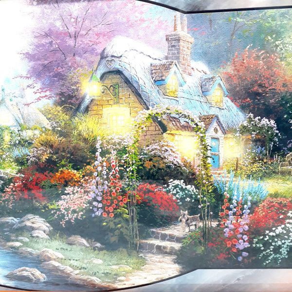  picture . shines?! [ Thomas gold ke-do] light. garden England rice field . block. scenery stained glass illumination panorama certificate landscape painting Britain genuine work 