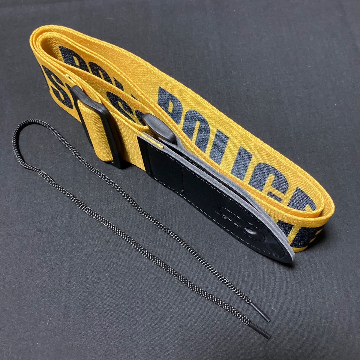 ☆ 新品!!　ギター　ストラップ　イエロー　POLICE LINE DO NOT CROSS ロゴ ☆_画像8