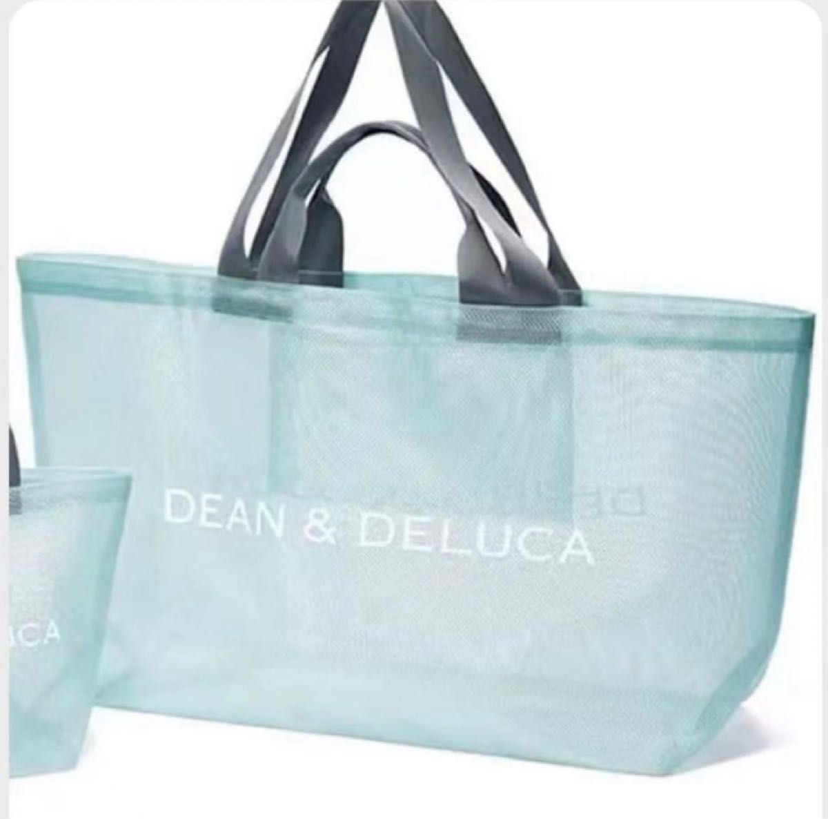 DEAN&DELUCA ディーン&デルーカ メッシュトートバッグ ブルー　L