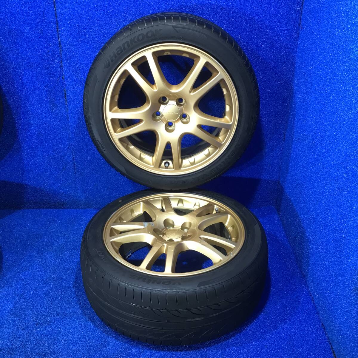 [AK-0014933] スバル インプレッサ WRX STI GDB 前期 丸目 純正 17インチ 7.5J +53 5H100 225/45R17 HANKOOK VENTUS SIM4の画像3