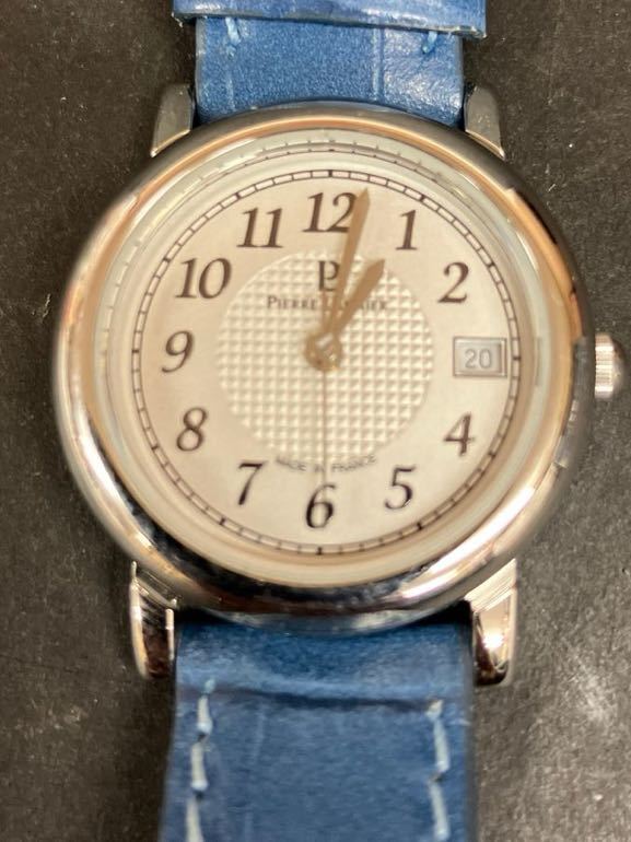 Y0366 稼動品 フランス製 ピエール・ラニエ PIERRE LANNIER Made in France レディース 腕時計 デイト 革ベルトの画像1
