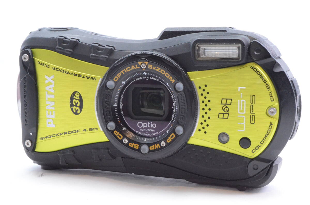 【光学美品】 PENTAX ペンタックス 33ft Optio WG-1 GPSデジタルカメラ イエロー 防水 耐衝撃 防塵 防寒 ＃K1172402005Y 　_画像2