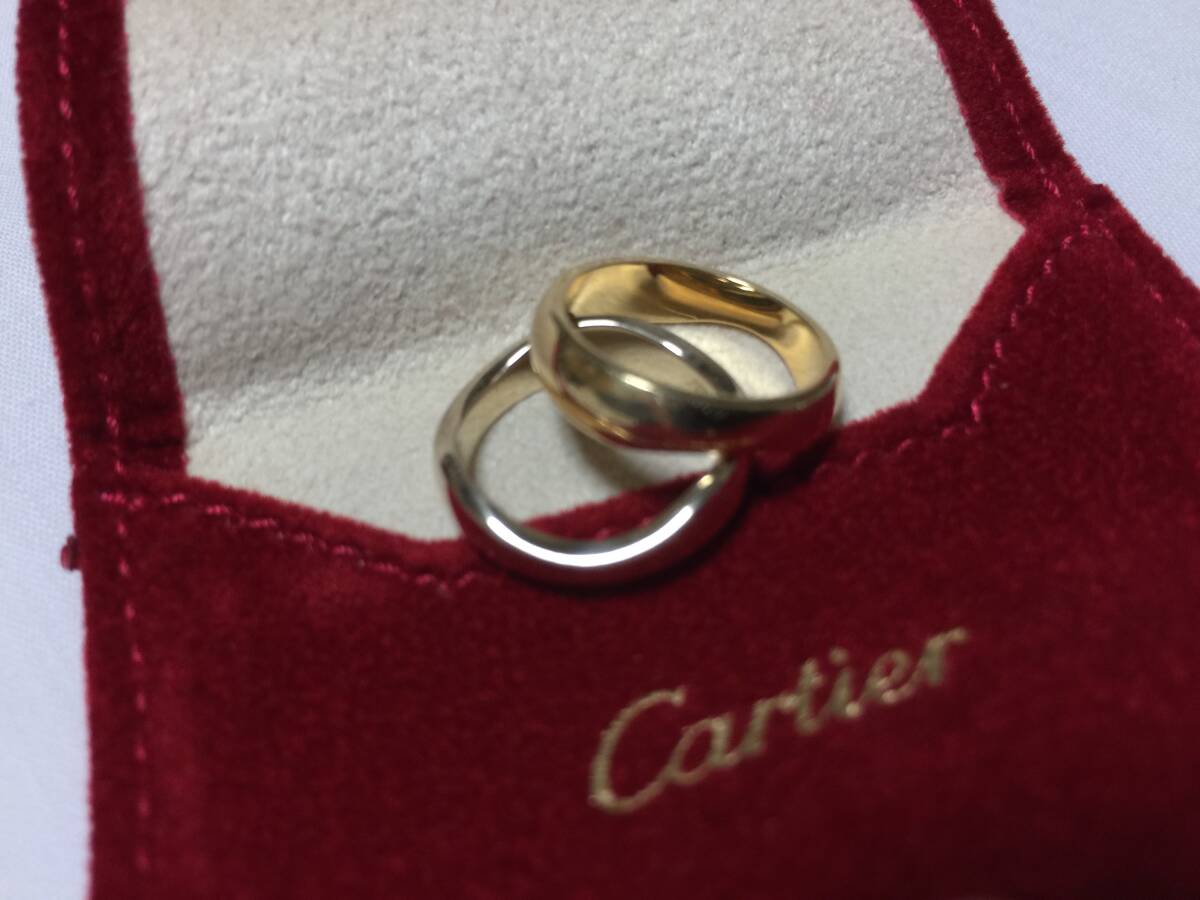 【Cartier】カルティエ 本物・証明書有・極美品 ラブミーリング #48 イエロー YG ホワイト WG ゴールド K18 8.2g程 格安 特価放出品_画像6