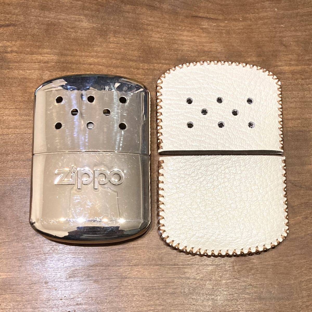 [本革] zippo ハンディウォーマー用 レザーカバー アイボリーホワイト_画像5