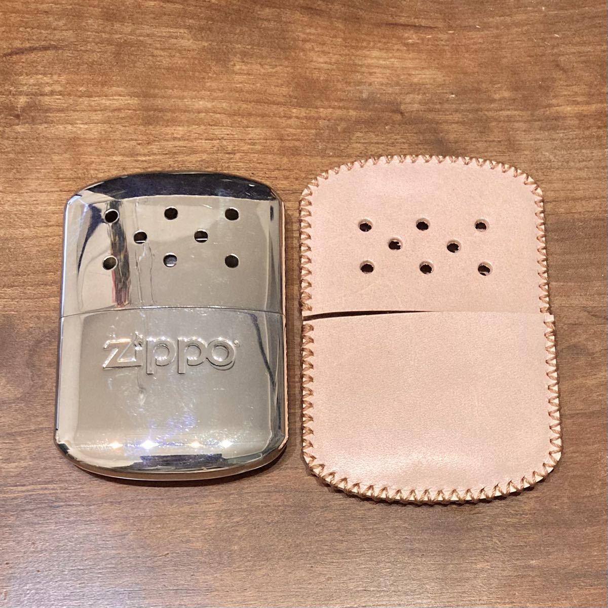 [本革] zippo ハンディウォーマー用 レザーカバー 革ケース ヌメ革 / ナチュラル_画像5