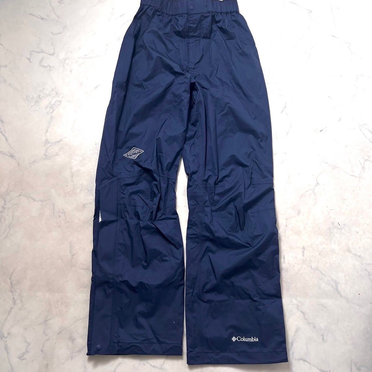  Colombia rainwear setup storage sack attaching Parker pants S waist rubber dot pattern navy blue navy Columbia lady's 