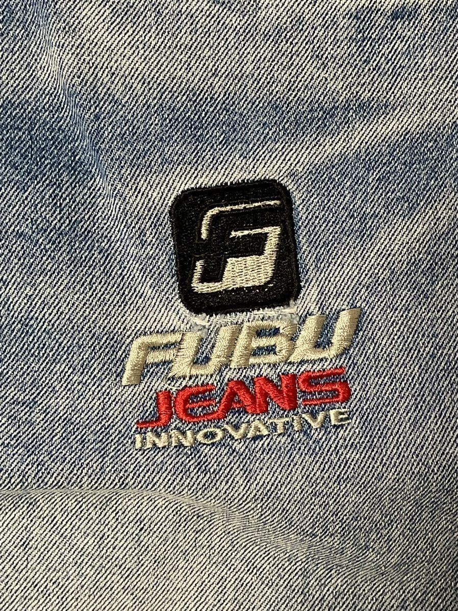 フブ FUBU デニム ジーンズ デニム B系 ストリート ワイドデニム ロゴ刺繍 32インチ ム111_画像3