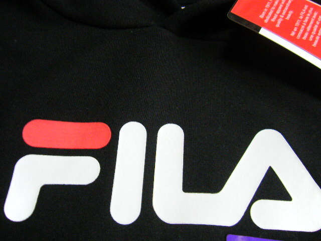 ◆◆送料無料◆即決◆FILA フィラ パーカー プルオーバー 裏起毛 ブラック ジュニアXL