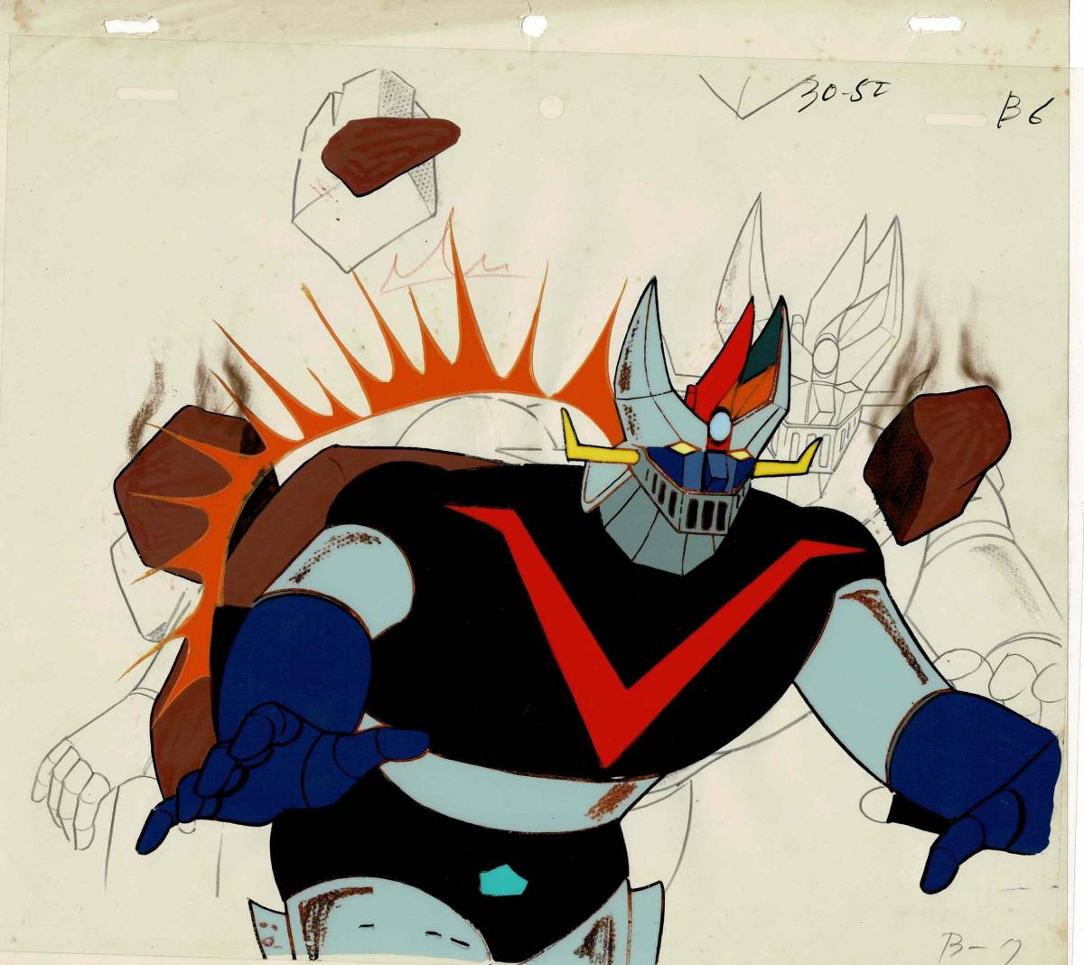  Great Mazinger цифровая картинка анимация исходная картина Nagai Gou лес внизу .. восток . анимация Fuji телевизор asahi сообщение фирма [A172]