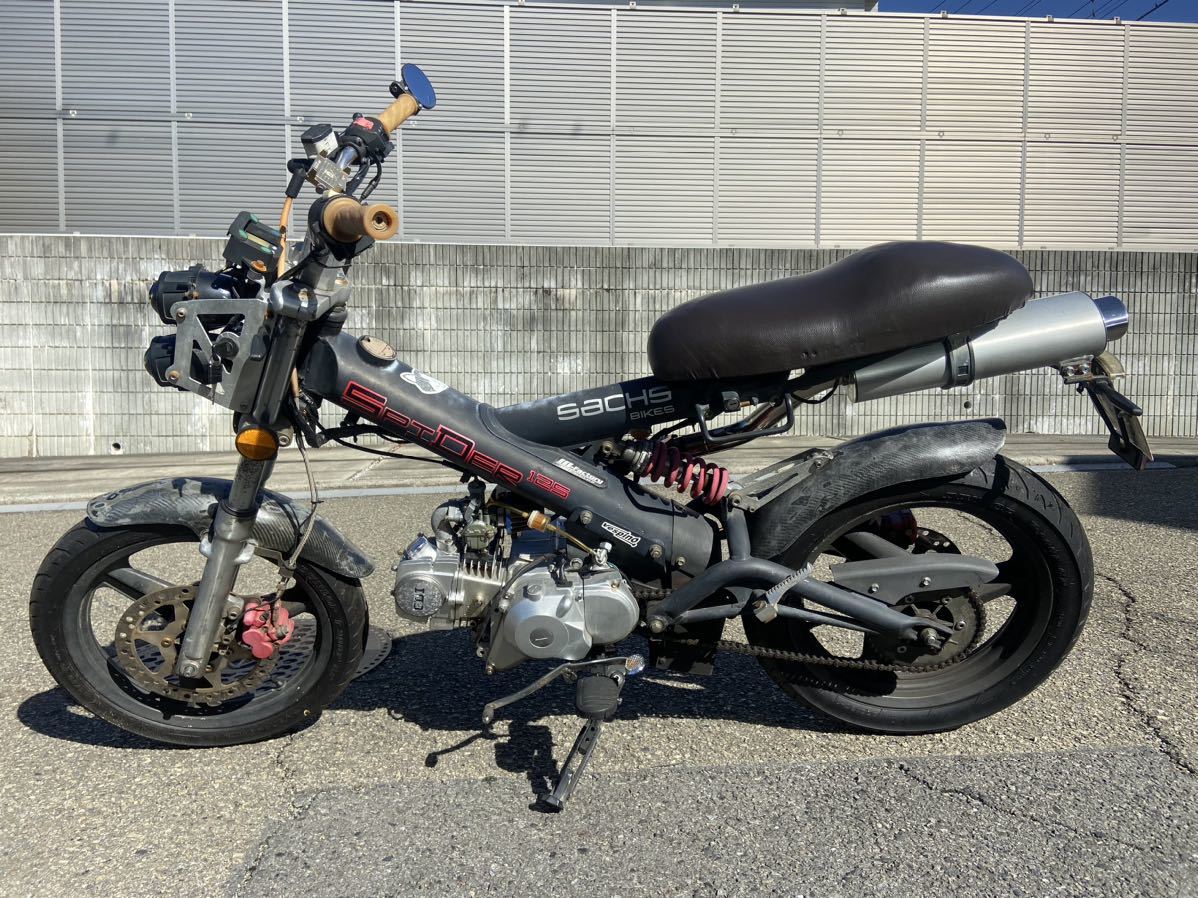 SACHS SPIDER125　中古実働車　書類有　自賠責切れ　タンク内錆有　エンジン４速ロータリー載せ替え　タイヤ交換済　引き取り限定_画像1