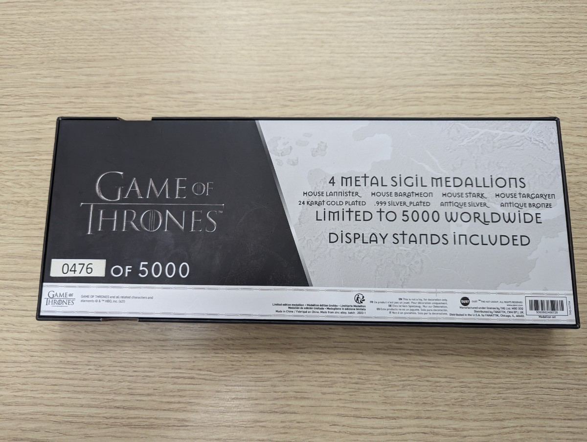 game of thrones 4sigil medallions メダル 5000個限定　海外ドラマ　ゲームオブスローンズ_画像2