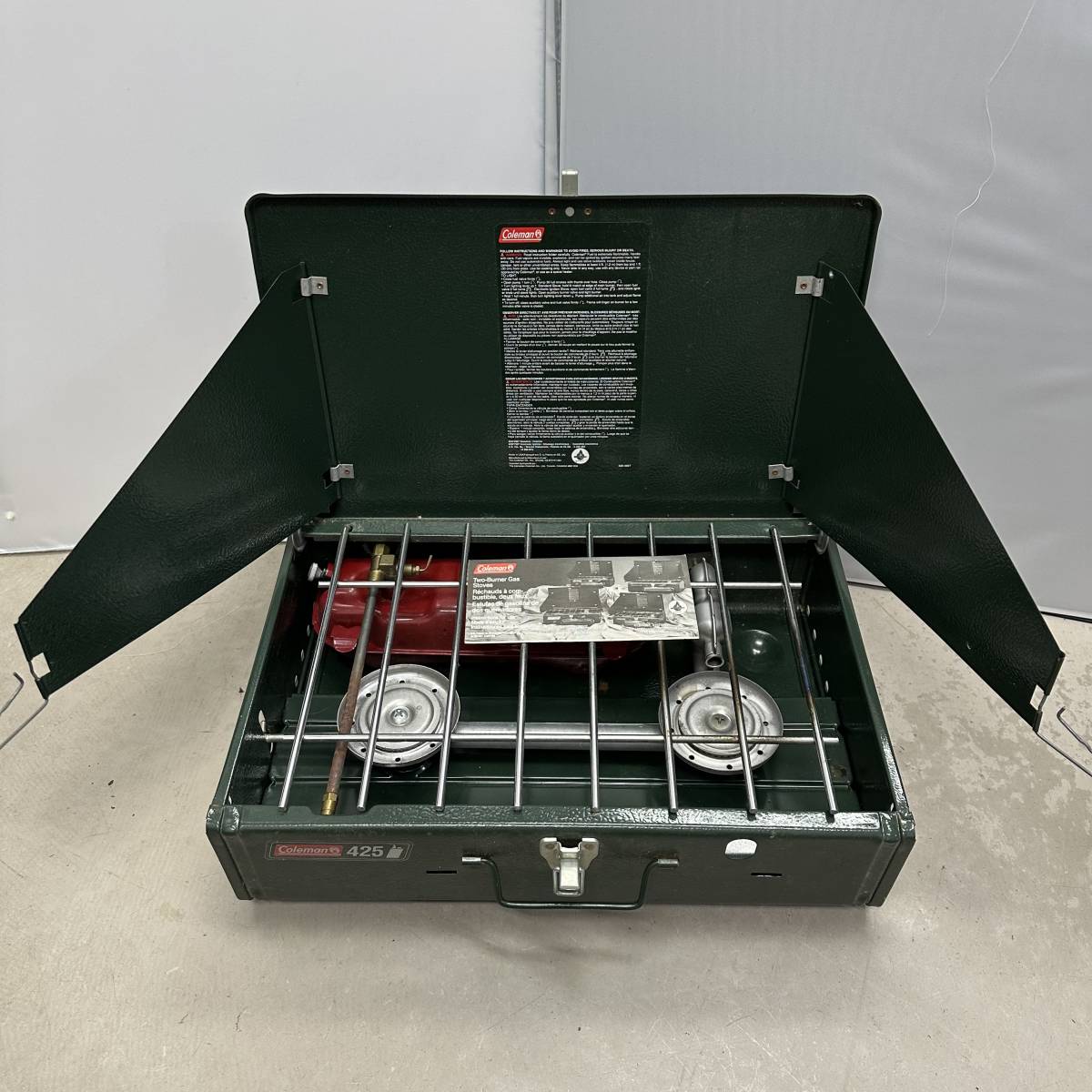 【ジャンク品】　Coleman　コールマン　ツーバーナー　425　Two-Burner Gas Stove　ツーバーナーコンロ_画像1