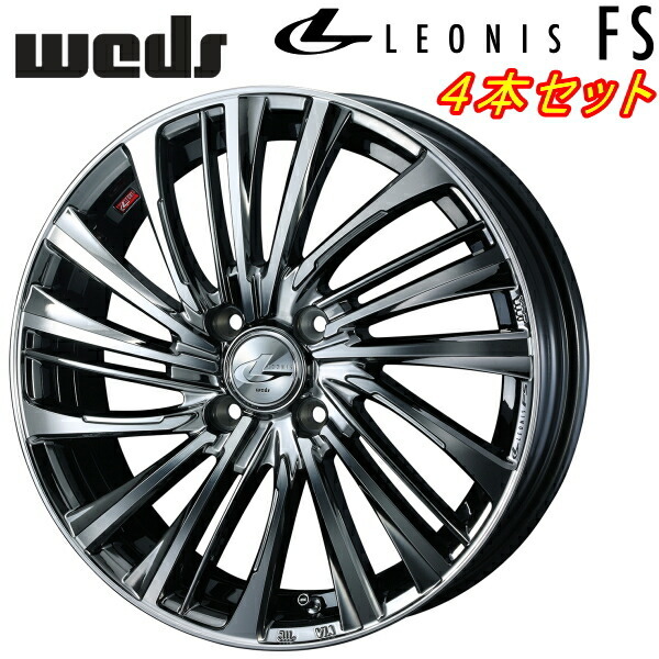 Weds LEONIS FS ホイール4本 ブラックメタルコート/ミラーカット 6.0-16インチ 4穴/PCD100 インセット+50_画像1