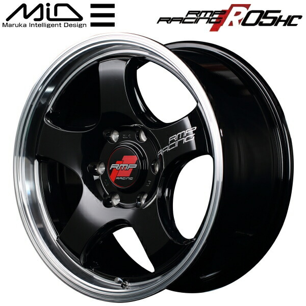 MID RMP RACING R05HC ホイール4本 ブラック/リムポリッシュ 6.5J-16インチ 6穴/PCD139.7 インセット+38_画像1