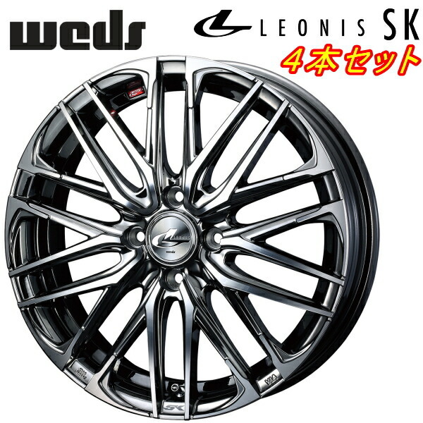 Weds LEONIS SK ホイール4本 ブラックメタルコート/ミラーカット 4.5-15インチ 4穴/PCD100 インセット+45_画像1