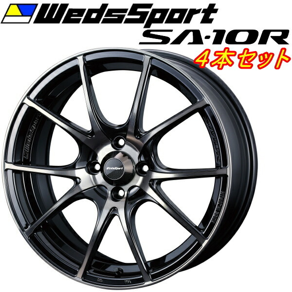 WedsSport SA-10R ホイール4本 ゼブラブラックブライト 6.0-15インチ 4穴/PCD100 インセット+48_画像1