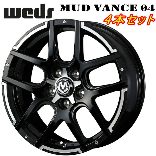 Weds ADVENTURE MUD VANCE04 ホイール4本 ブラックポリッシュ 7.0-17インチ 5穴/PCD114.3 インセット+45_画像1