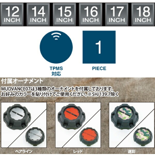 Weds ADVENTURE MUD VANCE07 ホイール4本 フルマットブラック 8.0-18インチ 6穴/PCD139.7 インセット+20_画像3