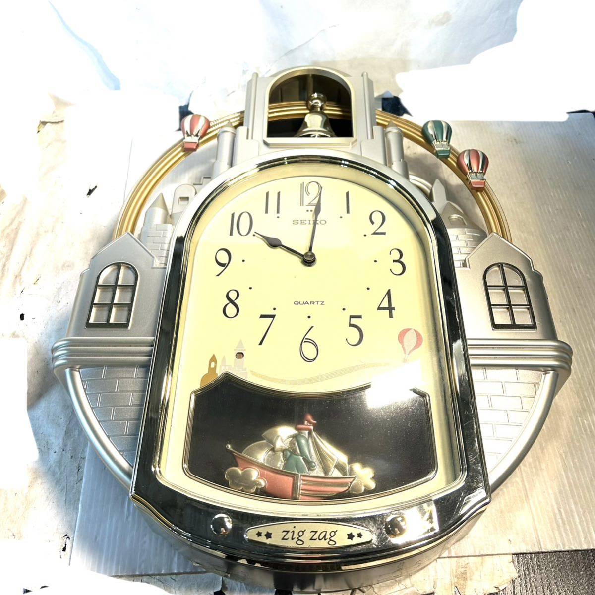 1円出品】SEIKO セイコー ZIGZAG メロディ付掛け時計 からくり時計 