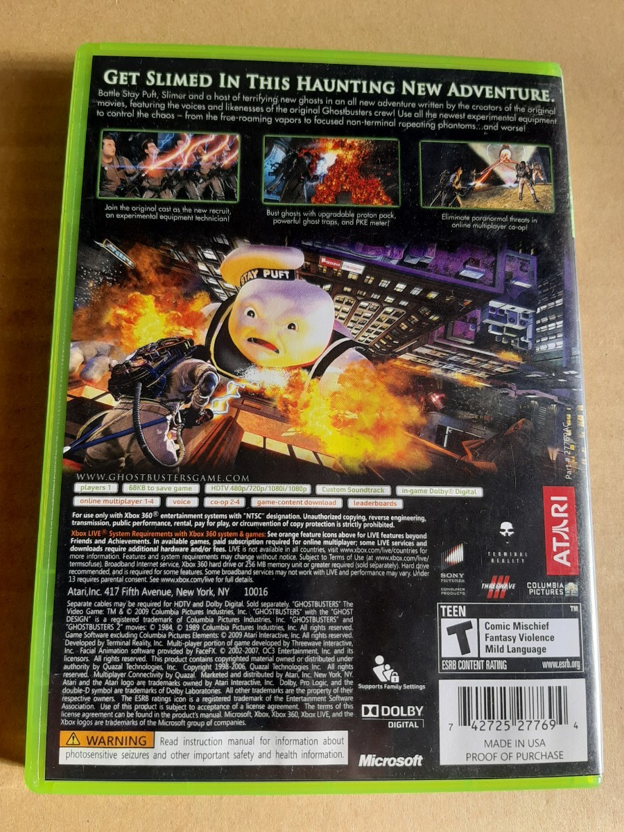 北米版 GHOSTBUSTERS : THE VIDEO GAME ATARI XBOX360 レトロゲーム 当時物 ゴーストバスターズ 海外版 US版_画像3