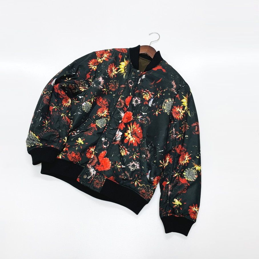 L/ GOOD LIFE TOKYO ブラック花柄 リバーシブル中綿ジャケット L/ GOOD LIFE TOKYO ブラック花柄 リバーシブル中綿ジャケット