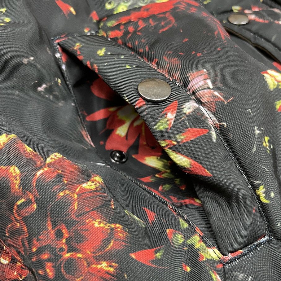 L/ GOOD LIFE TOKYO ブラック花柄 リバーシブル中綿ジャケット L/ GOOD LIFE TOKYO ブラック花柄 リバーシブル中綿ジャケット