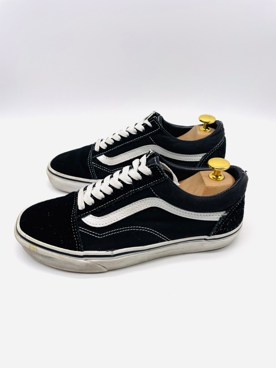 衝撃プライス！『最強スタメンの1足！』【VANS バンズ/オールドスクール】高級キャンバススニーカー！黒白/jp24.5cm！2.27_画像2