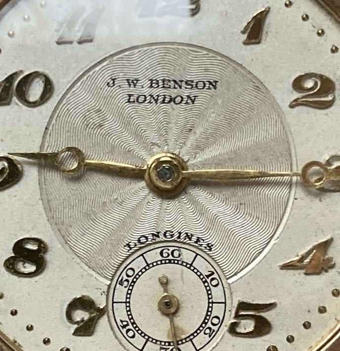 ベンソン×ロンジン 9k 金無垢 手巻き 腕時計 ビンテージ クッション_画像8