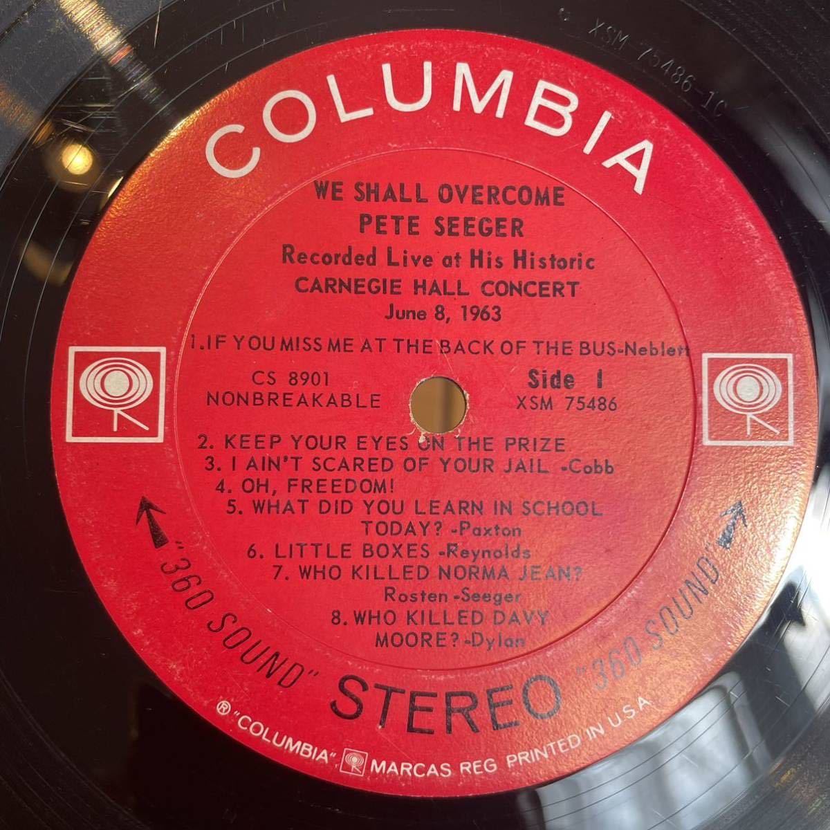 【US盤Org.2Eye】Pete Seeger We Shall Overcome (1963) Columbia CS 8901の画像3
