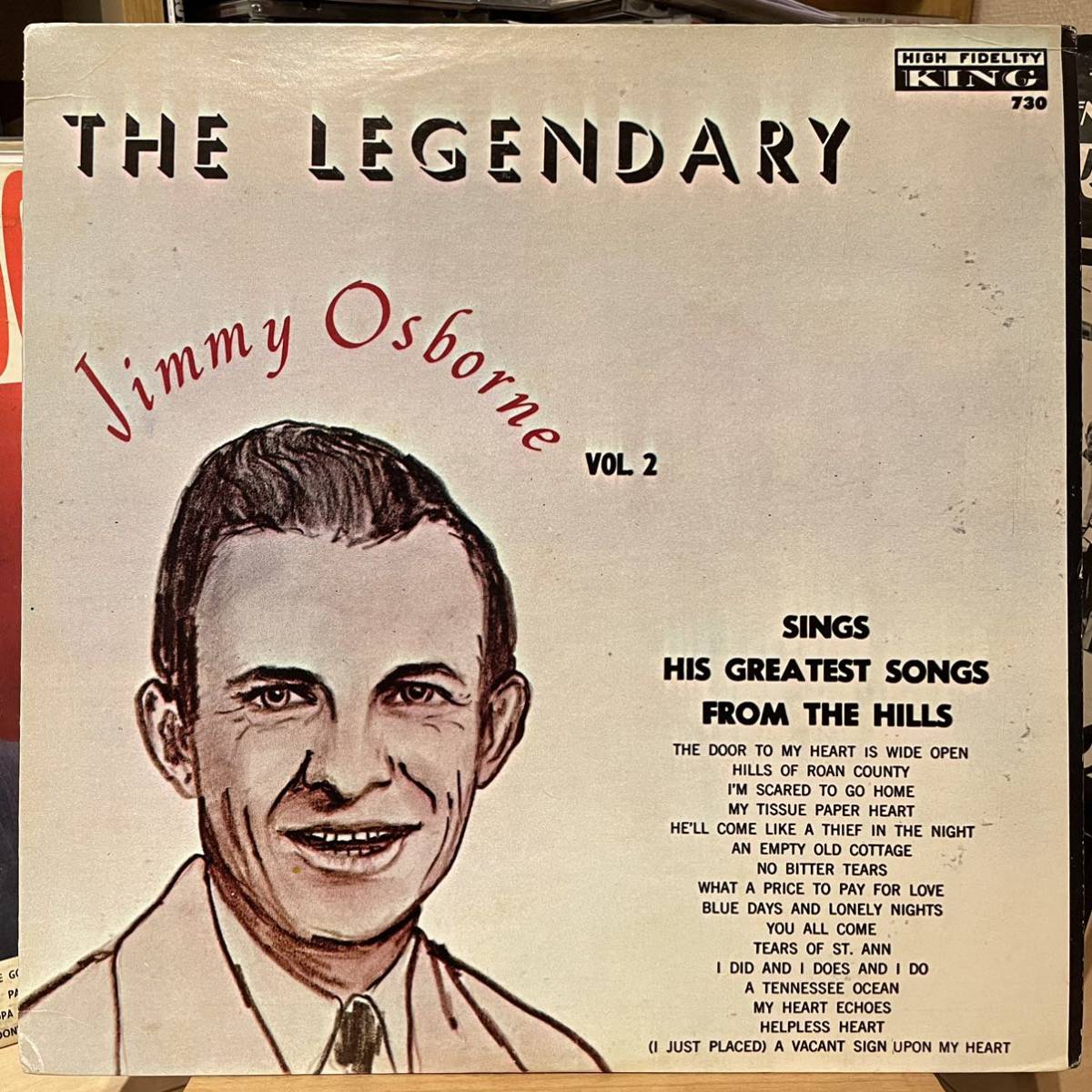 【US盤Org.】 Jimmy Osborne The Legendary Jimmie Osborne Vol. 2 King Records K 730_画像1