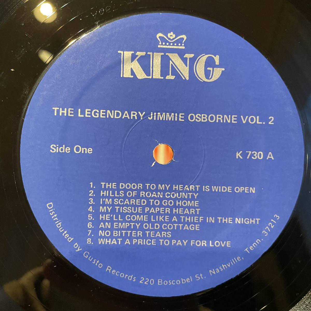 【US盤Org.】 Jimmy Osborne The Legendary Jimmie Osborne Vol. 2 King Records K 730_画像3