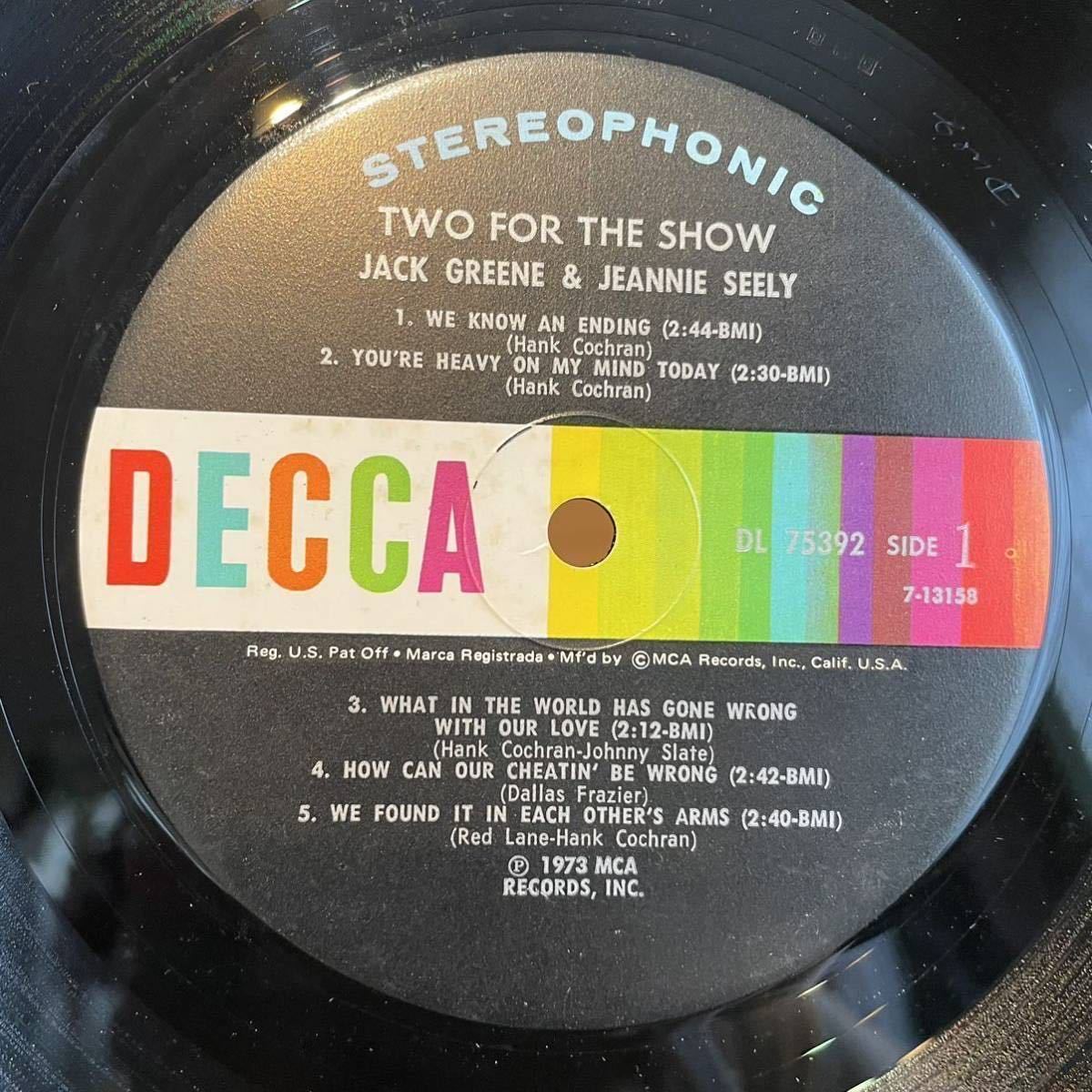 【US盤Org.カラーバンド】Jack Greene & Jeannie Seely Two For The Show (1973) Decca DL7-5392_画像4