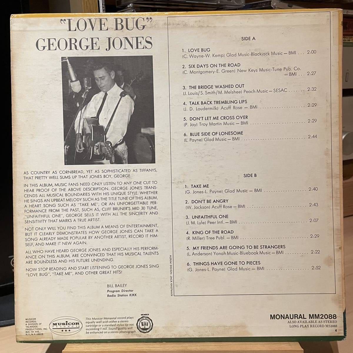 【US盤Org.Mono】George Jones Love Bug (1966) Musicor Records MM 2088 country_画像2