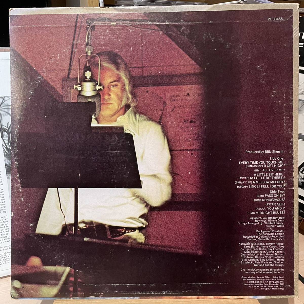 【US盤Org.】 Charlie Rich Every Time You Touch Me (I Get High) (1975) Epic PE 33455_画像2