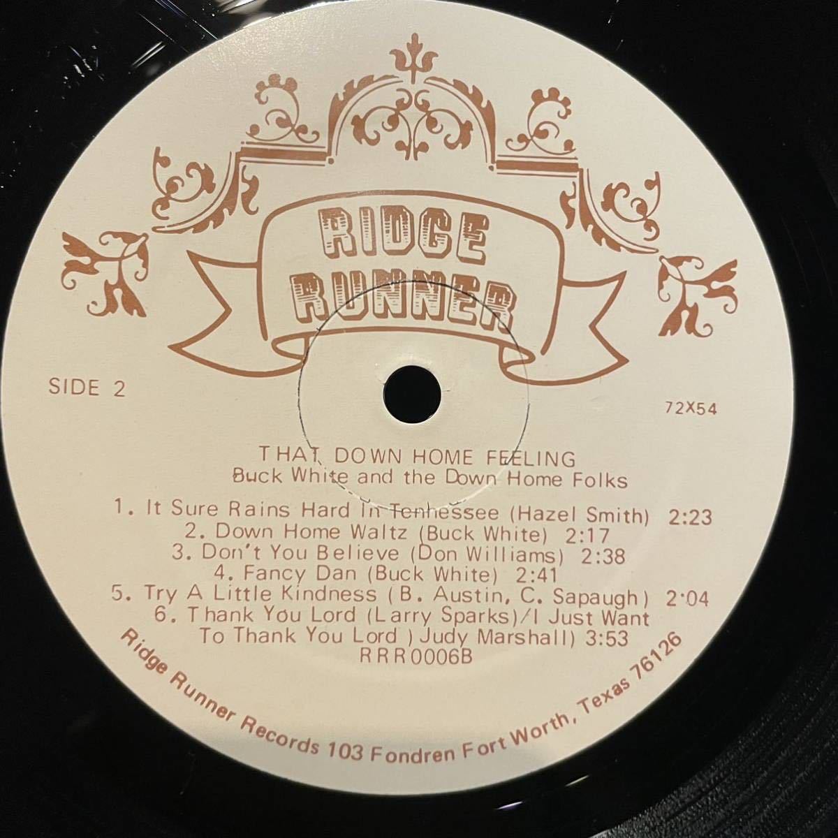 【US盤Org.】Buck White & The Down Home Folks That Down Home Feeling (1977) Ridge Runner RRR0006 Jerry Douglas, Ricky Skaggs参加_画像4