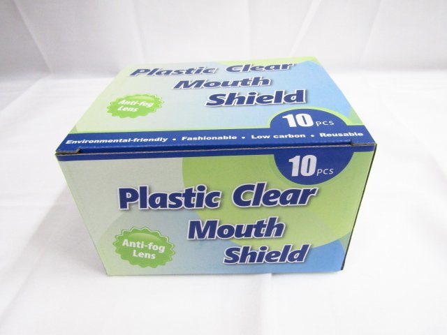 1円スタート Plastic Clear Mouth Shield プラスティック クリア マウス シールド マスク 20パック 200個入り 1スタ 未使用品 ◆4278_画像2