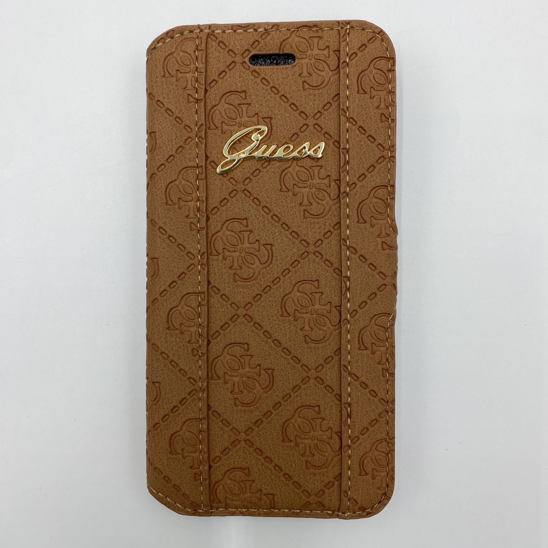 ko0210/06/83 1円～ 未使用 ゲス GUESS iPhone6用 手帳型スマホケース BOOKTYPE CASE FOR IPHONE6 ブラウン系 総柄 ロゴ_画像2