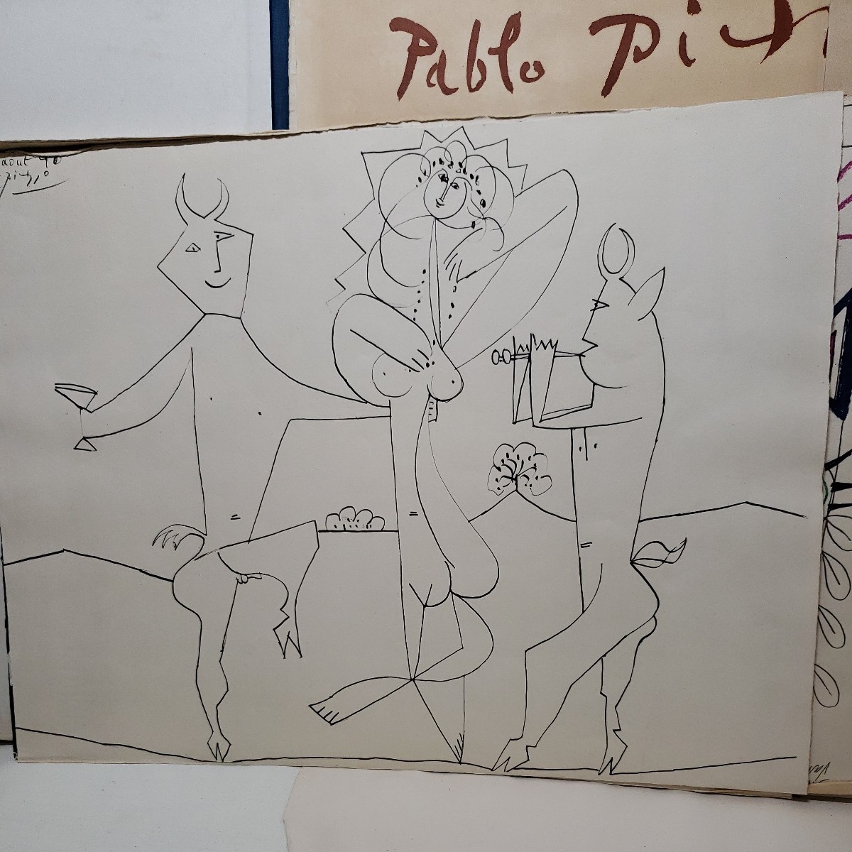 【Pablo Picaso】パブロ・ピカソのデッサン画集５枚（１９５１・読売新聞社）_画像6