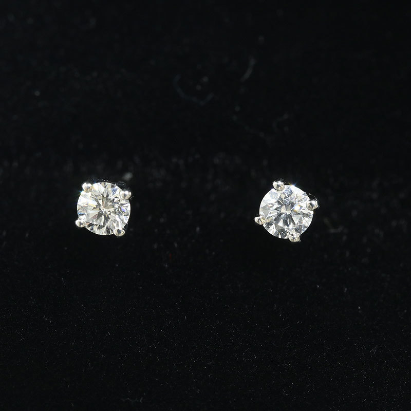 【楽ギフ_のし宛書】 4℃ ダイヤモンド ピアス 0.070 0.068 Pt900 0.5g ヨンドシー (質屋藤千商店) イヤリング