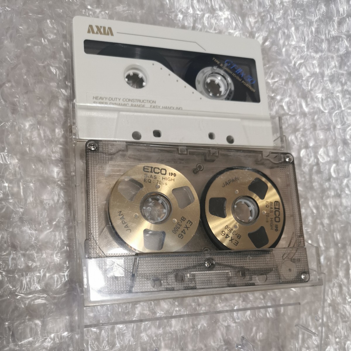 O カセットテープ 2本 中古 AXIA GT-Ⅱx 50分 ハイポジ EICO EX 46　Br 3000 使用済み_画像1