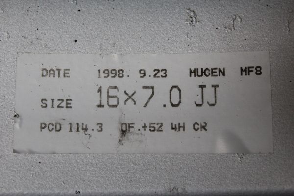MUGEN 無限 MF8 16インチ 7J +52 PCD 114.3 4穴 4H 1台分 2本に軽微な歪みあり 鍛造 FORGED 当時物 1998年 MF-8 軽量 中古_画像7