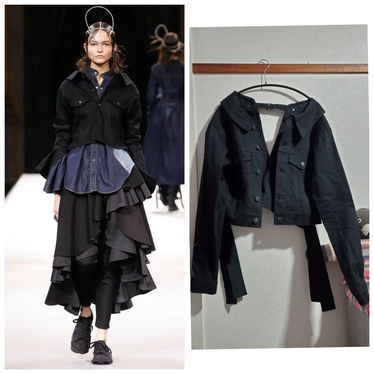 Yohji Yamamoto FEMME 22AWコレクションデニムジャケットFE-J12 Yohji Yamamoto FEMME 22AWコレクションデニムジャケットFE-J12