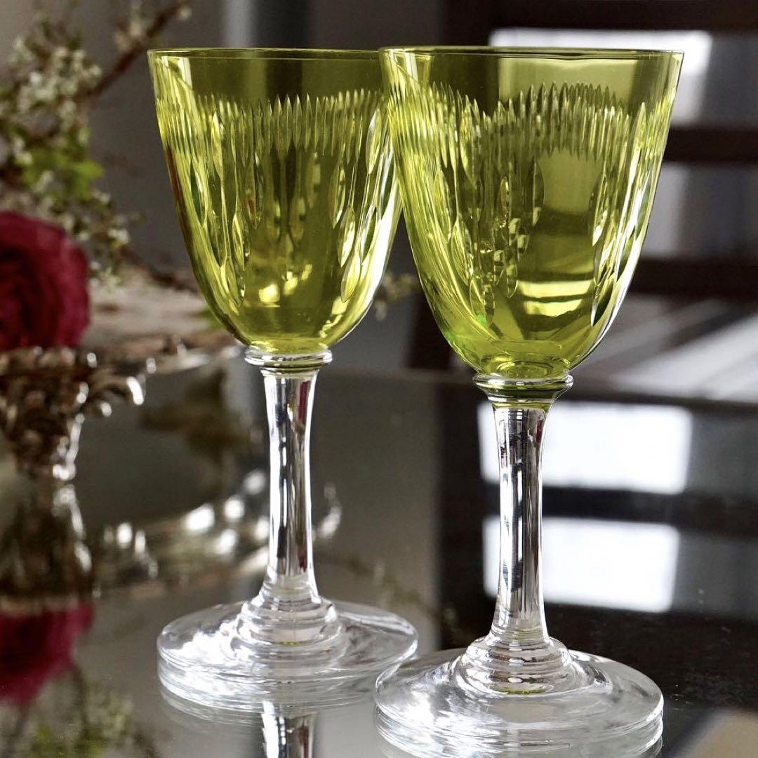 希少☆美品☆オールドバカラBACCARAT☆モリエール モスグリーン 希少☆美品☆オールドバカラBACCARAT☆モリエール モスグリーン
