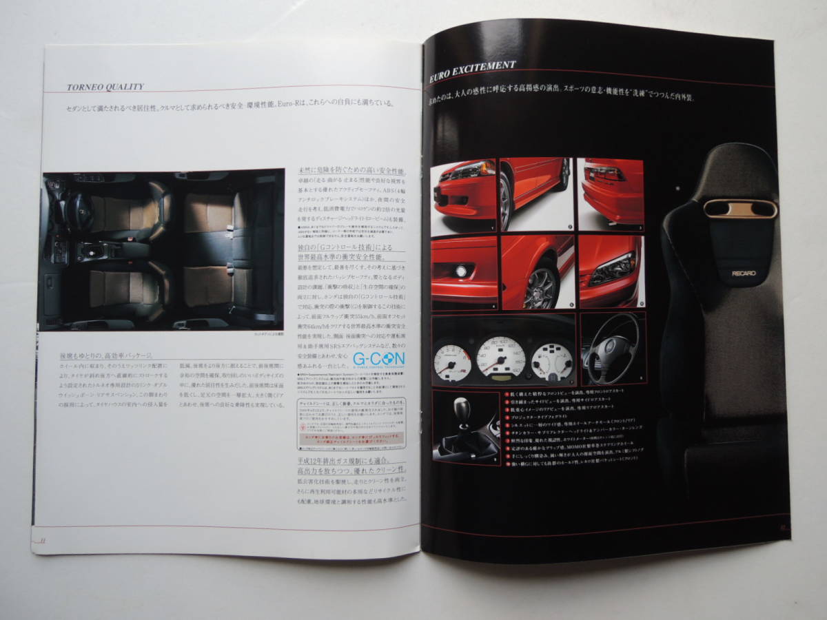 [ catalog only ] Torneo euro R first generation CL1 type latter term 2000 year 14P Honda catalog * beautiful goods 
