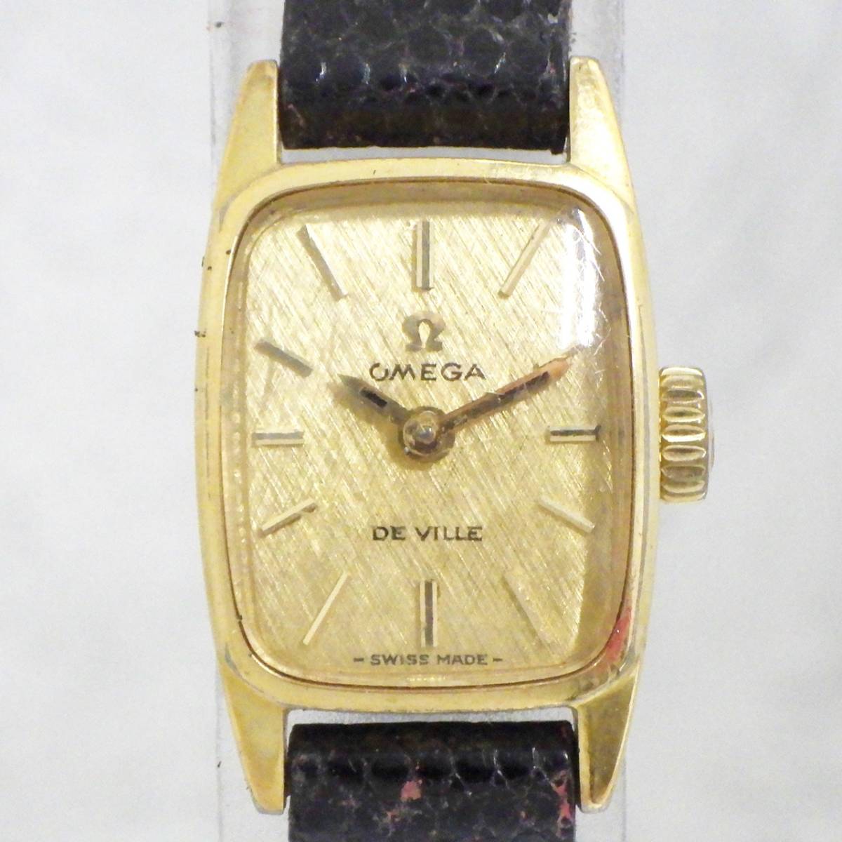01 00-588930-96 [Y] OMEGA オメガ DE VILLE デビル 手巻き 腕時計 レディース ゴールドカラー 札00_画像1