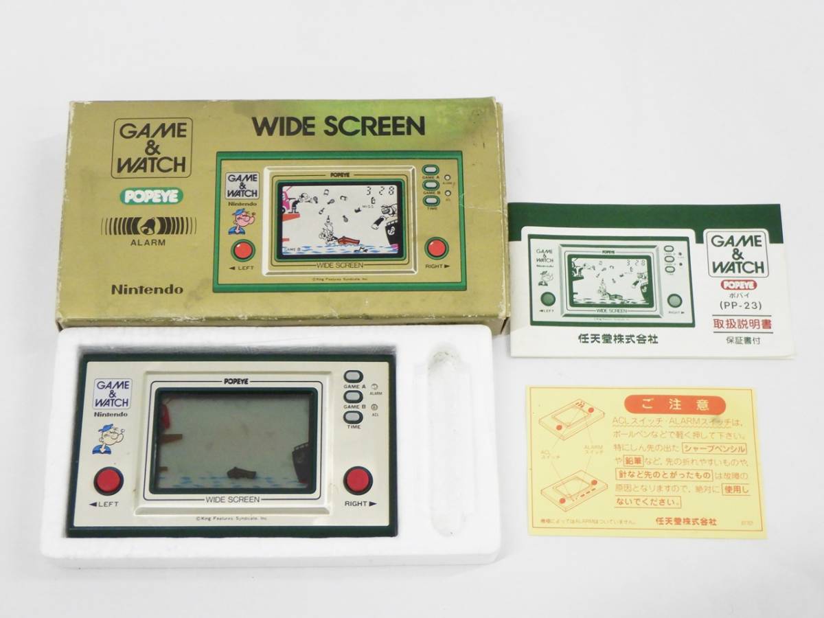 01 07-589268-17 [Y] 任天堂 Nintendo GAME＆WATCH ゲームウォッチ ポパイ PP-23 箱 取扱説明書付き 札07_画像1